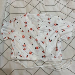 floral crossbody crop top